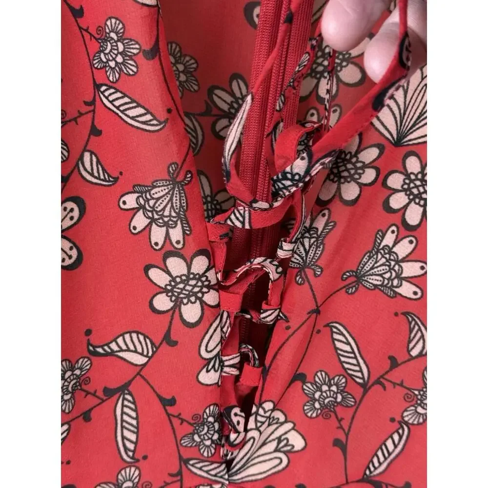 For Love & Lemons Boho Red Floral Pia romper size‎ M Boho Free - Picture 7 of 11
